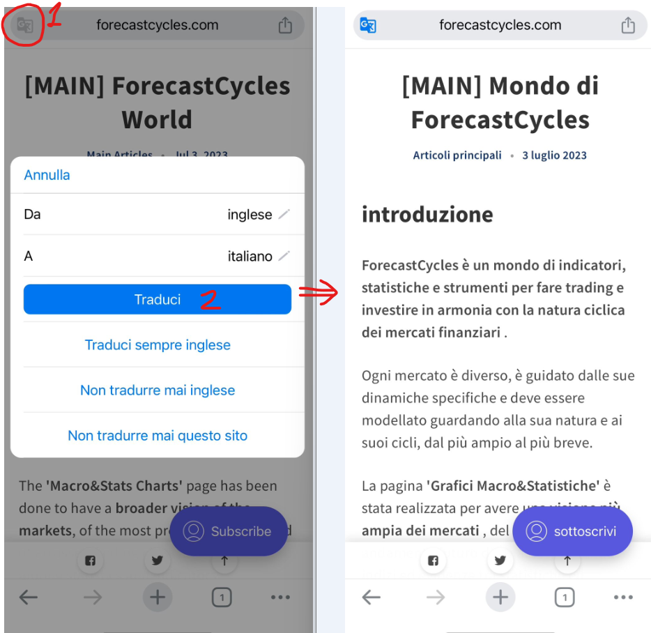 How to translate a Web-page on Desktop or Mobile